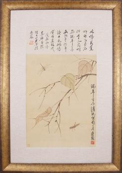齊白石 貝葉草蟲(chóng)