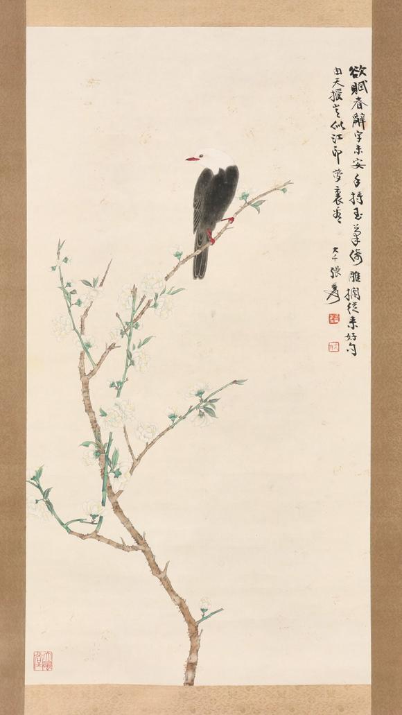 東京共成拍賣張大千 樓枝聽風(fēng)