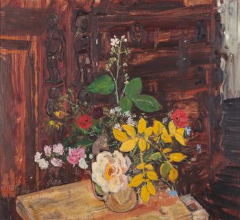 Lot 523 *  JEAN ESME OREGON COOKE RA (1927-2008) Still life of assorted flowers in a vase