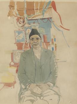 Lot 525 *  KEN HOWARD (1932-2022) Portrait of Pandit Sharma