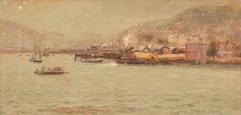 Lot 526 WILLIAM JOSEPH KING (1857-1943) Harbour scene