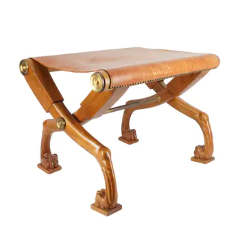 T.H. Robsjohn-Gibbings (British 1905?1976) for Saridis of Athens Diphros cross-leg stool
