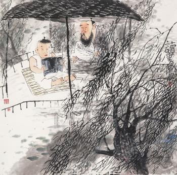 戴順智（b.1952） 讀書圖