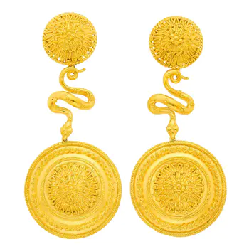 Zolotas Pair of High Karat Gold Pendant-Earclips