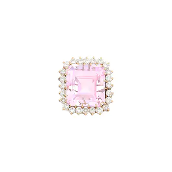 Gold, Kunzite and Diamond Ring