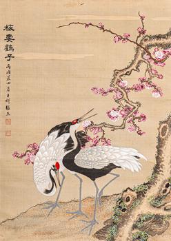 張熊 梅花雙鶴