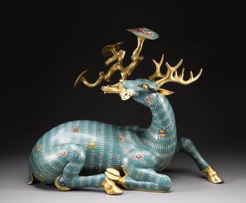 清代 銅胎景泰藍鹿