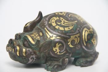 唐 銅錯(cuò)金豬
