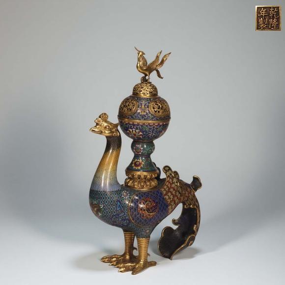 東京蕓術(shù)清 銅胎景泰藍(lán)掐絲琺瑯天雞尊
