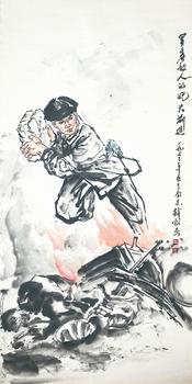 錢松巖 冒著敵人的炮火前進
