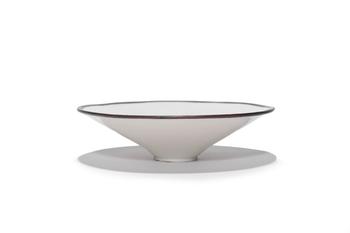 A Ding Kiln White Glaze Carved Floral Bowl with Metal Rim, 10th–12th C Pr.