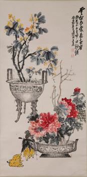 吳昌碩紙本花卉圖畫