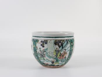 康熙五彩人物卷缸