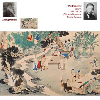 1944 ZHANG DAQIAN ELEGANT GATHERING PAINTING