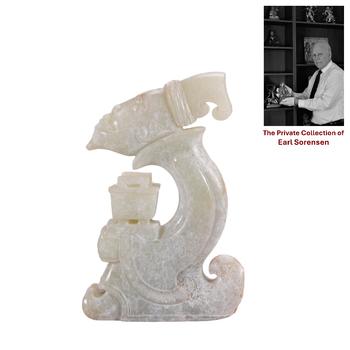 A CHINESE ARCHAIC CARVED JADE FIGURE