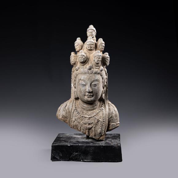 大阪美術(shù)商會(huì)|2026年大美會(huì)第三十六回夏季藝術(shù)品拍賣會(huì)唐 十一面觀音半身像