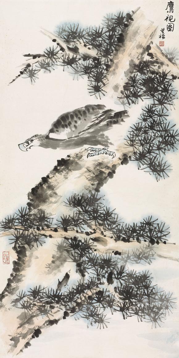 東京國際拍賣李苦禪 鷹視圖