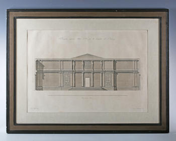 After Gio Stern - ‘Prospetto interno della Piazza di rimpetto al Palazzo’, engraving by Francesco Barbazza, p.44.5cm x 66cm, within a painted frame.