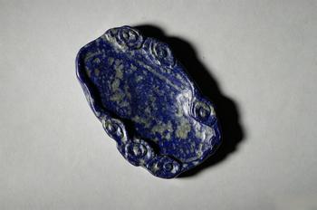 清中期 青金石刻云紋硯