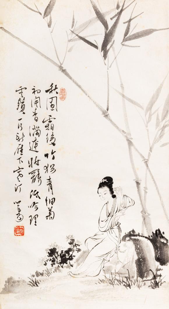 東京中央沐春堂拍賣|臺(tái)北東京中央沐春堂2026年八月拍賣會(huì)溥心畬〈竹下幽座〉鏡框