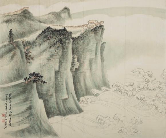 東京中央沐春堂拍賣孫雲(yún)生〈錦江春色〉紙本