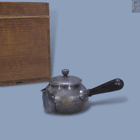 鐮倉美術|藝術品拍賣會（第十三回)鎏金樹葉紋?側把銀急需