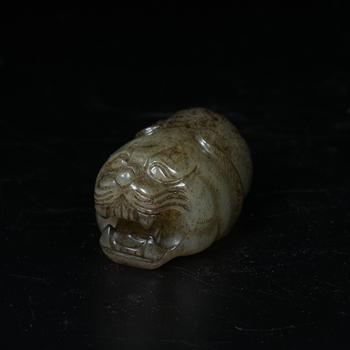 高古玉獸首擺件