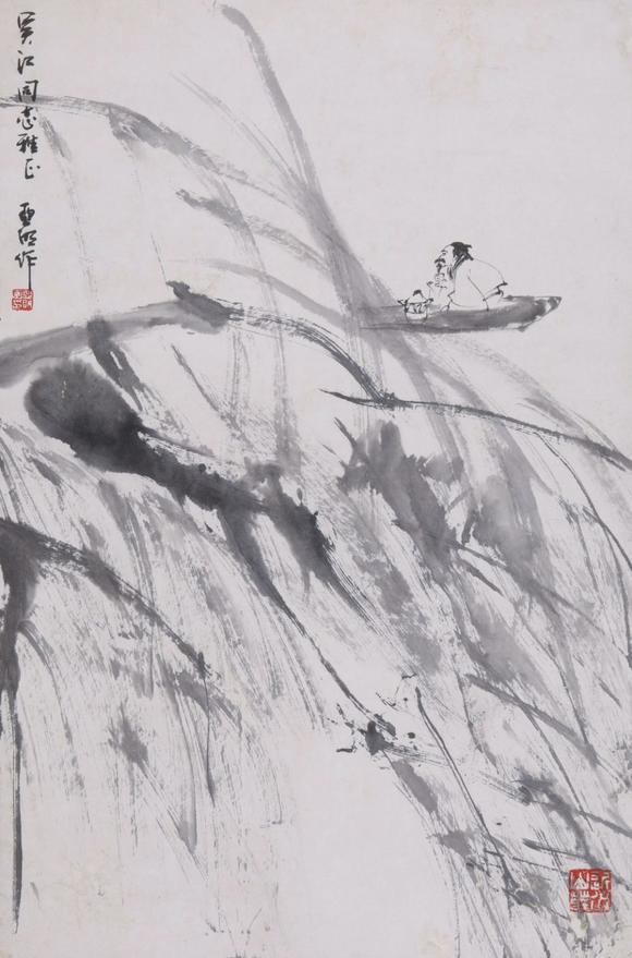 東京SAKURA拍賣（櫻花拍賣）亞明 泛舟圖 吳江上款