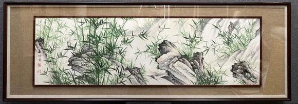 日本松町古美啟功 精品竹石圖