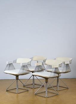 Rudi Verelst: 4 \'Delta\' chairs in chromed steel (*…