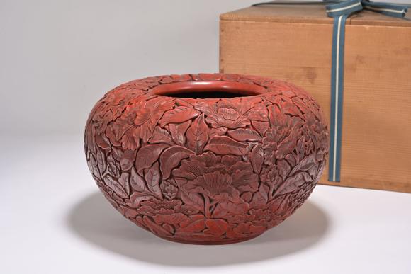 三杉美術(shù)清 剔紅漆器筆洗