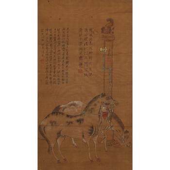 明 姚綬 雙馬圖