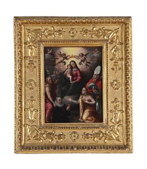 FOLLOWER OF FRANCESCO VANNI, THE ADORATION OF THE VIRGIN