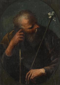 BOLOGNESE SCHOOL (17TH CENTURY), SAINT JOSEPH WITH THE FLOWERING ROD (RECTO); SAINT STEPHEN  (VERSO)
