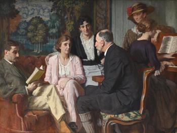 RéNE-FRAN?OIS-XAVIER PRINET (FRENCH 1861-1946), BESSIE DAVIDSON AU SALON à LUXEUIL