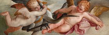 CIRCLE OF PAOLO VERONESE (ITALIAN 1528-1588), PUTTI WITH STORK