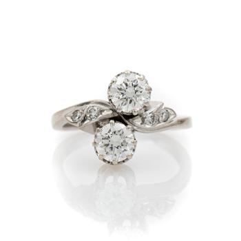 Toi et Moi Ring ca. 1 ct