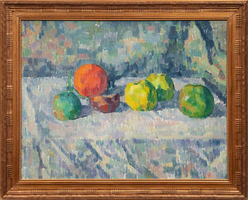 Ivo Hauptmann (Erkner 1886 - Hamburg 1973). Still Life with Apples and Oranges.