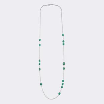 Fine Emerald Diamond Sautoir.