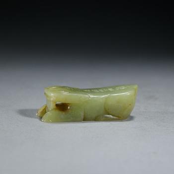 清代 和田玉瑞獸筆架