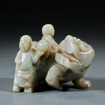 和田玉 胡人訓(xùn)獅