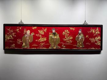 清代 盤金繡《福祿壽》
