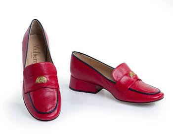 Mulberry.

A pair of Penny loafers, of red buffalo leather, detail