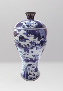 明  青花人物梅瓶