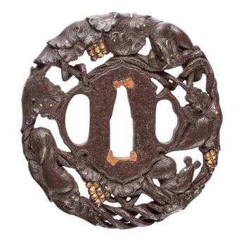 An iron tsuba. Possibly Satsuma province. 19th century