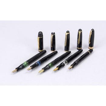 5 fountain pen holders, 20th centur