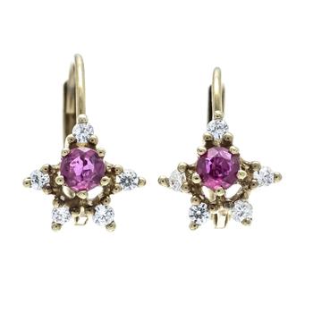 Ruby-diamond stud earrings GG 333/0