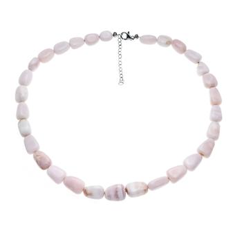 Pink Opal Necklace with Lobster Cla