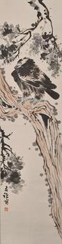 鷹 133*34 紙本立軸