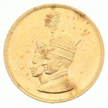 Royaume d'Iran, Mohammad Reza Pahlavi (1941-1979), médaille commémorative de couronnement en or, 1967 (1346SH)